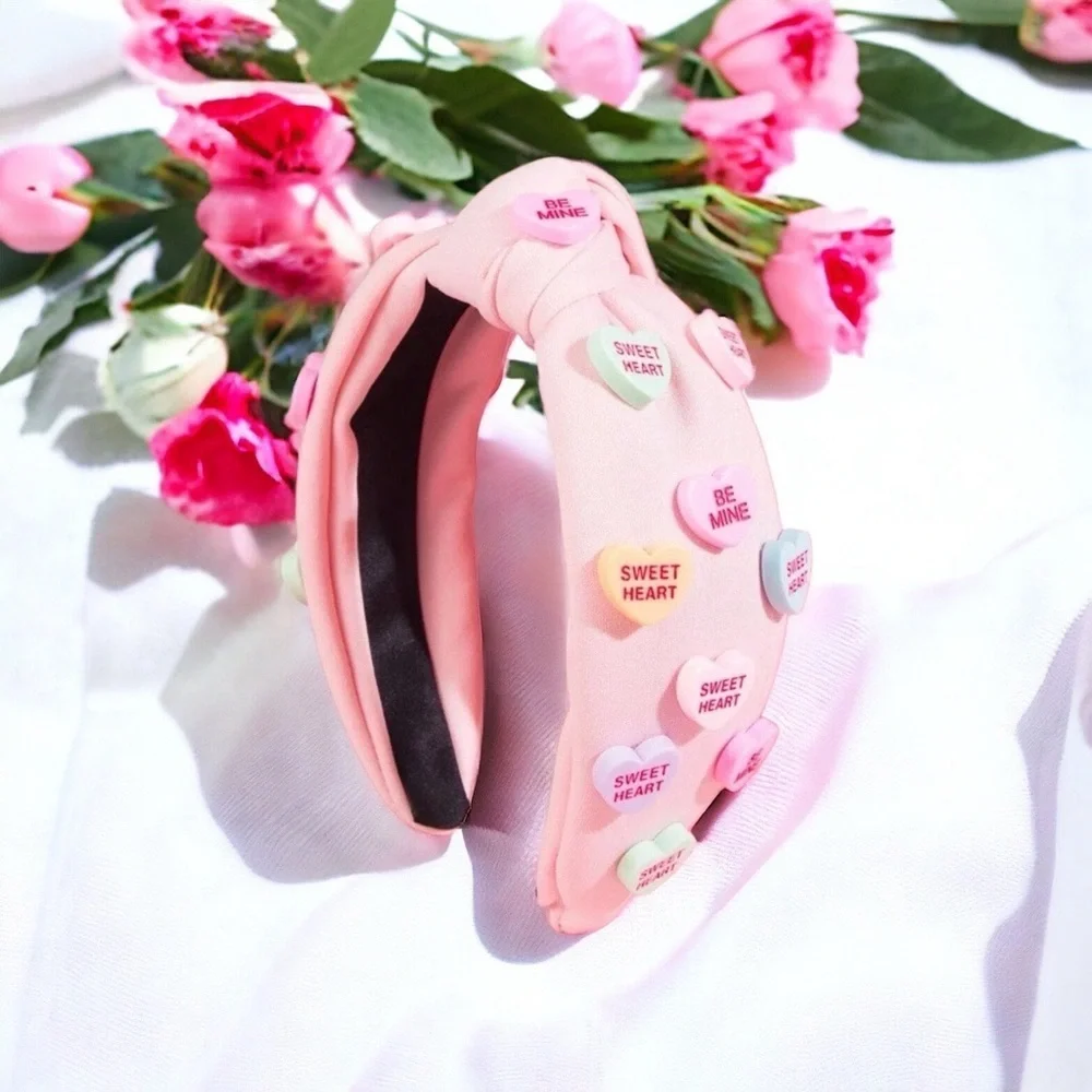 Brand New Valentine's Day Headbands - Adorned with Conversation Hearts, 5 Colors